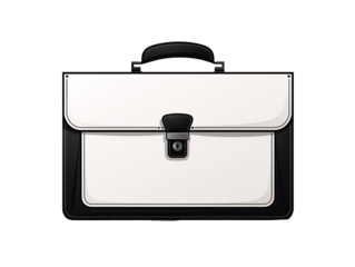 a black and white briefcase