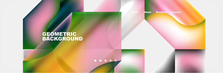 Glassmorphism geometric abstract background. Vector Illustration For Wallpaper, Banner, Background, Card, Book Illustration, landing page