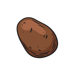 Brown potato vector hand drawn illustration.