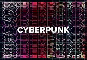 Cyberpunk Retro Layered Text Effects