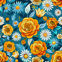 beautiful seamless floral background vector illustration