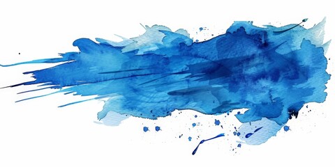 Obraz premium Vibrant blue watercolor brushstrokes, isolated on a transparent background.