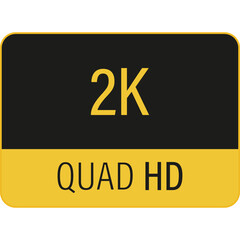 2K HD Resolution. 2K HD Label. High Technology Icon