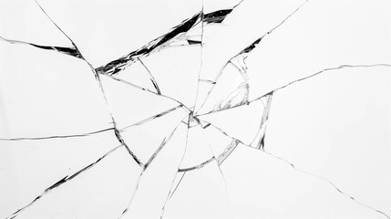 Cracked glass texture close-up with intricate patterns, ideal for backgrounds or abstract designs. 