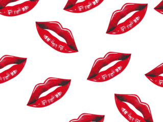 a pattern of red lips