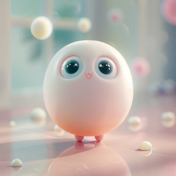3d cute haracter with big eyes