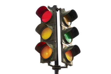 a traffic light with different colored lights