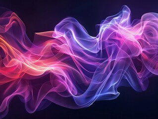 Abstract flow of colorful smoke on dark background. Vibrant, dynamic design perfect for backgrounds, technology, and creativity concepts.