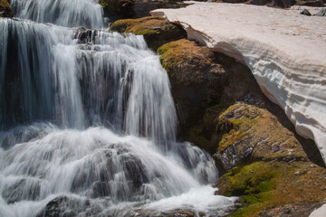 Close-Up of Lavaderos de la Reina Waterfall in Sierra Nevada