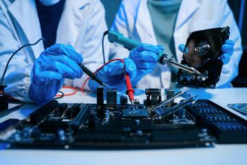 Repairing and upgrade mobile phone, electronic, computer hardware and technology concept.