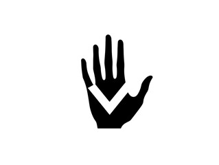 Obraz premium a black hand with a white arrow