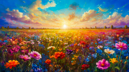 sunset over the lake