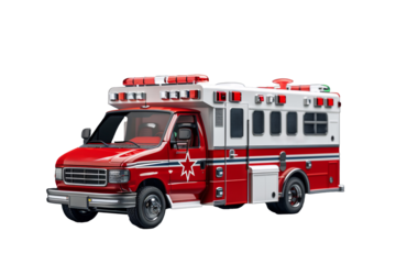 a red and white ambulance