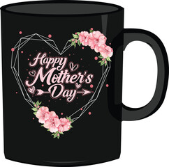 Mother quotes mug design vector, mug vector, mom quotes with floral vector