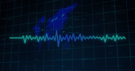 Image of 6g text banner over data processing and microprocessor connections against world map, copy 