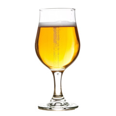 a glass of beer with bubbles