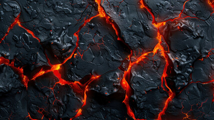 Red Lava Flow on Dark Gray Stone Background, Glowing Orange Lava Cracks Wallpaper Illustration, Lava background