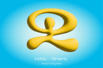 Indalo symbol gold 3d