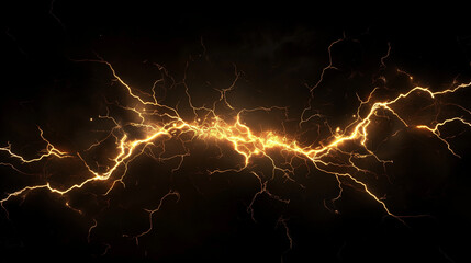 The golden flash of lightning against a dark background, reminding us of the powerful force and energy that accompanies storms.