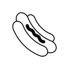 Hot Dog icon design with white background stock illustration