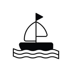 Boat icon design with white background stock illustration