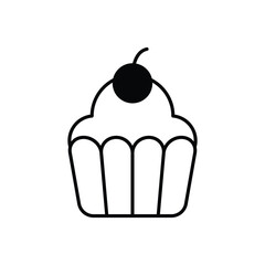 Cup Cake icon design with white background stock illustration