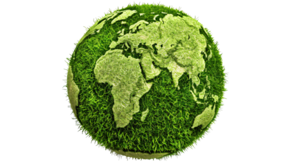 a green planet with a map of the world