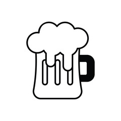 Beer icon design with white background stock illustration