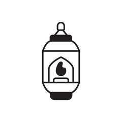 Lantern icon design with white background stock illustration