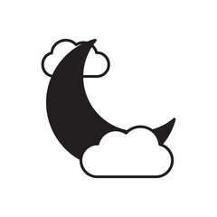 Moon Night icon design with white background stock illustration