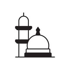 Masjid Nabwai icon design with white background stock illustration