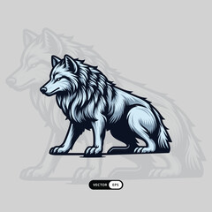 Wolf Silhouette Mascot Logo Vector