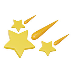 Celestial Wonders of Shooting Star Comet in Space.  3D Render