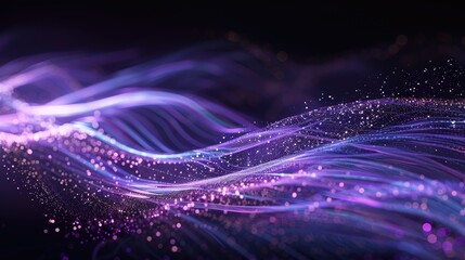 Abstract Background with High Speed Light Trails and Purple Glowing Wave Swirls