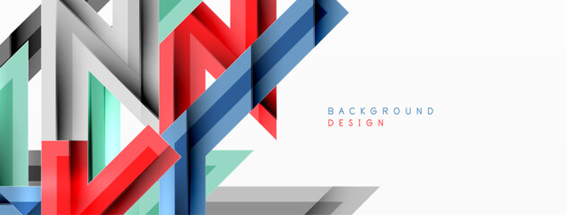 Line zig zag dynamic geometric abstract background. Colorful lines with shadow and light effects, various routes concept. Vector Illustration For Wallpaper, Banner, Background, Card