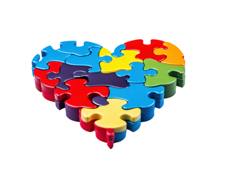a heart shaped puzzle pieces