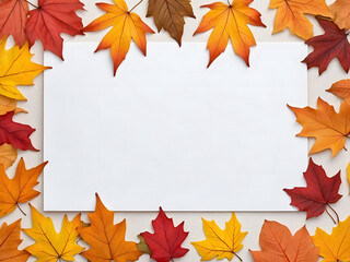 Blank card with fall leaves for your message or invitation design