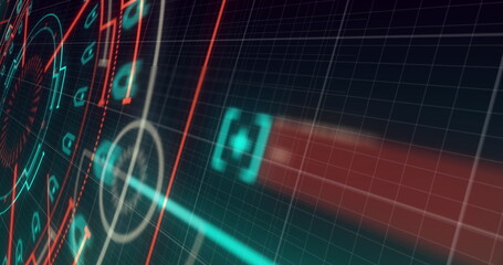 Image of processing circle over dark green background, copy space