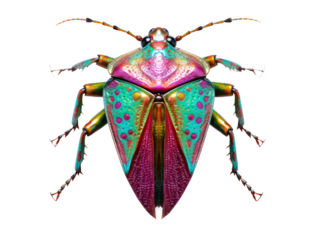 a colorful bug with many colors