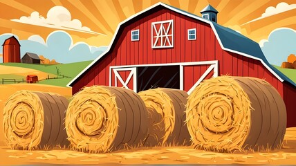 farm-themed-cartoon-barn-design-featuring-straw-bales-and-hay-piles-concept-cartoon-barn-design