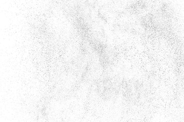 Distressed black texture. Dark grainy texture on white background. Dust overlay textured. Grain noise particles. Rusted white effect. Grunge design elements. Vector illustration, EPS 10.