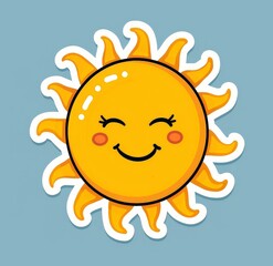  - High-resolution, sharp-focused image of a cheerful sun. , Ideal for adding a touch of whimsy and joy to your creations.