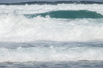 View of the surfs on the beach