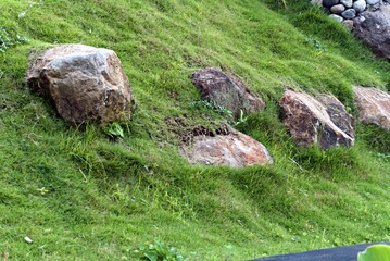 Fototapeta premium Baackground with large stone objects