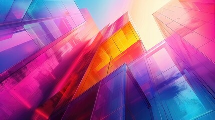 architectural setting featuring a blend of vibrant and visually striking designs, perfect for enhancing the visual allure of online meetings and video call backgrounds
