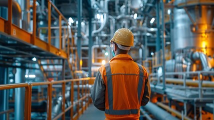 Fototapeta premium Industrial Worker in Factory