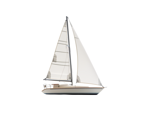 a sailboat with a white sail