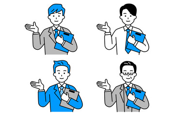 男性のビジネスパーソンのセット（案内）