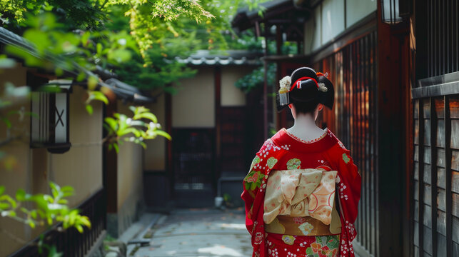 京都を歩く舞妓さん