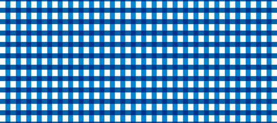 Blue gingham fabric square checkered seamless pattern vintage background.	